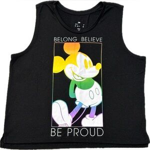 Disney Women's Black Tank Top with Colorful Mickey Mouse